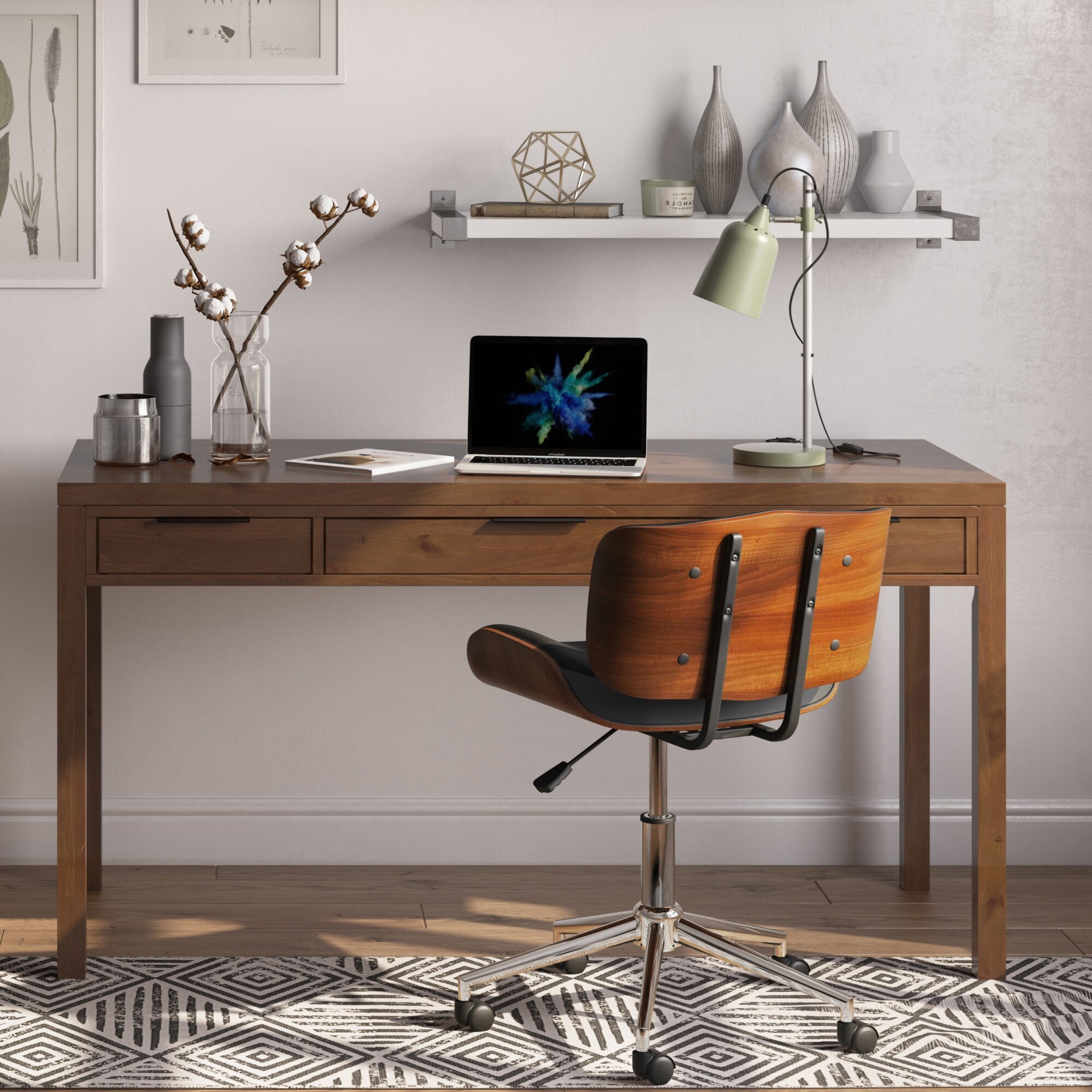 Brooklyn + Max Auster SOLID WOOD Contemporary 60 inch Wide Desk in